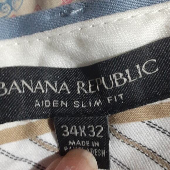 Banana Republic Men's Aiden Slim Fit Chini Pants Casual Blue 34/32 Four Povket - Picture 7 of 7